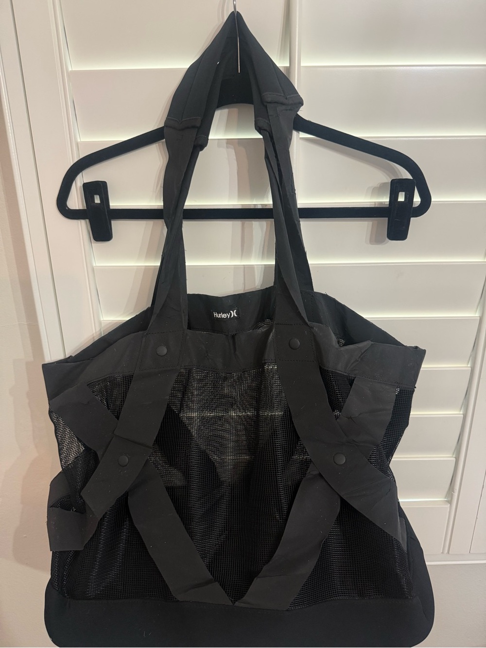 Hurley Black Mesh & Fabric Tote